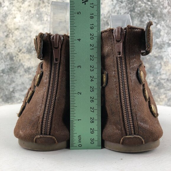 Corkys Women's Size 8 Terrance Brown Faux Suede Open Toe Back Zip Sandals - Picture 8 of 15